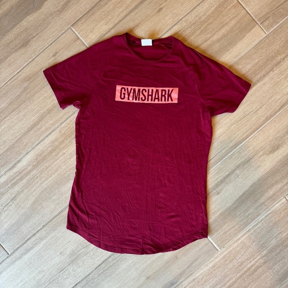 Gymshark Deep Red Cotton Workout T-Shirt - Women's Size M - Picture 1 of 3